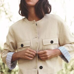 Zara Beige Utility Jacket